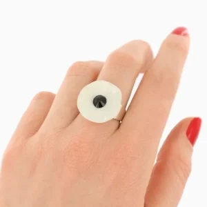 Anillo Flor Blanca Mambo Couleur Argent Blanc Taratata*Taratata Bijoux Sale