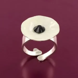 Anillo Flor Blanca Mambo Couleur Argent Blanc Taratata*Taratata Bijoux Sale