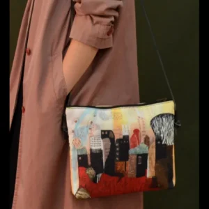 Bolso de Autor Tela Reciclada Ciudad Rojo*Diseño de Autor Sale