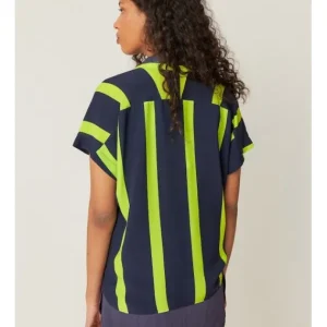 Camisa Azul Rayas Verde Fluor Uma Rayas*SKFK New
