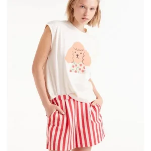Camiseta Algodón Blanca Manga Corta Estampado Perro*Compañía Fantástica Online