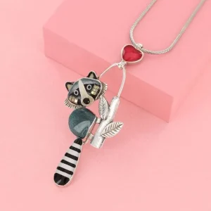 Colgante Corto Mapache Raton Lover Couleur Argent Bleu Taratata*Taratata Bijoux Best