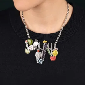 Collar Gargantilla Cactus Couleur Argent Multi Taratata*Taratata Bijoux New