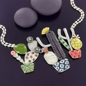 Collar Gargantilla Cactus Couleur Argent Multi Taratata*Taratata Bijoux New