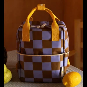 Mochila Pequeña Cuadros Marrón y Lila*Sticky Lemon Clearance