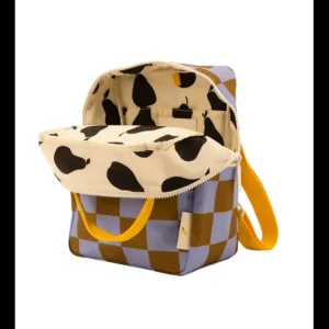 Mochila Pequeña Cuadros Marrón y Lila*Sticky Lemon Clearance