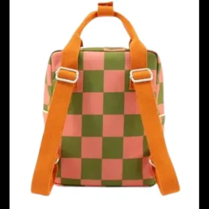 Mochila Pequeña Cuadros Rosa y Verde*Sticky Lemon Best