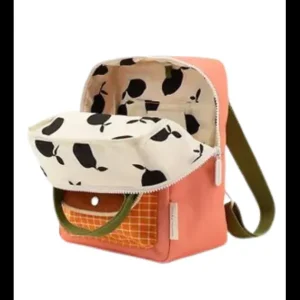 Mochila Pequeña Rosa Bolsillo Cuadros*Sticky Lemon Fashion