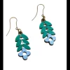 Pendientes Artesanales Madera Hojas y Flor Azul*Diseño de Autor Clearance