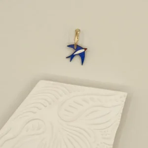 Pendientes Madera Golondrina Azul Navy Blue Swallow*Diseño de Autor Best
