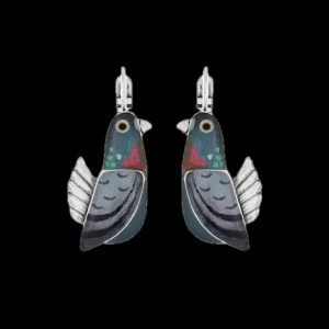 Pendientes Palomas Le Facteur Couleur Argent Gris Taratata*Taratata Bijoux Sale