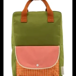 Mochila Verde Bolsillo Cuadros.*Sticky Lemon Online
