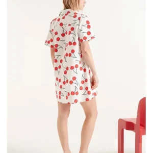 Vestido Corto Cuello Camisa Estampado Cerezas*Compañía Fantástica Outlet