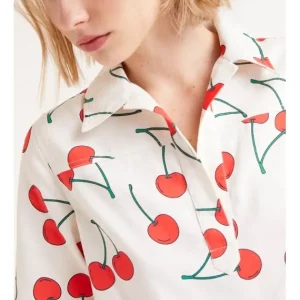 Vestido Corto Cuello Camisa Estampado Cerezas*Compañía Fantástica Outlet