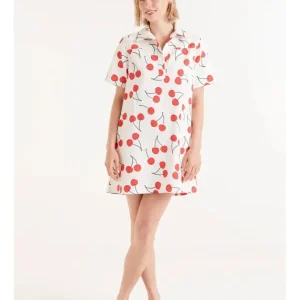 Vestido Corto Cuello Camisa Estampado Cerezas*Compañía Fantástica Outlet