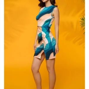 Vestido Corto Elástico Estampado Playa Santa Mónica*Minueto Outlet
