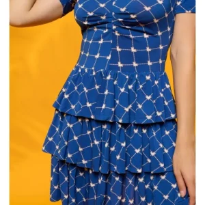 Vestido Elástico Azul Falda Volantes Monterey*Minueto Clearance